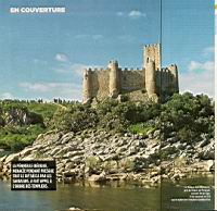 Chateau fort d'Almoural, pres de Tomar, au Portugal, sur une ile du Tage construit en 1171 par le maitre des templiers Gualdim Pais